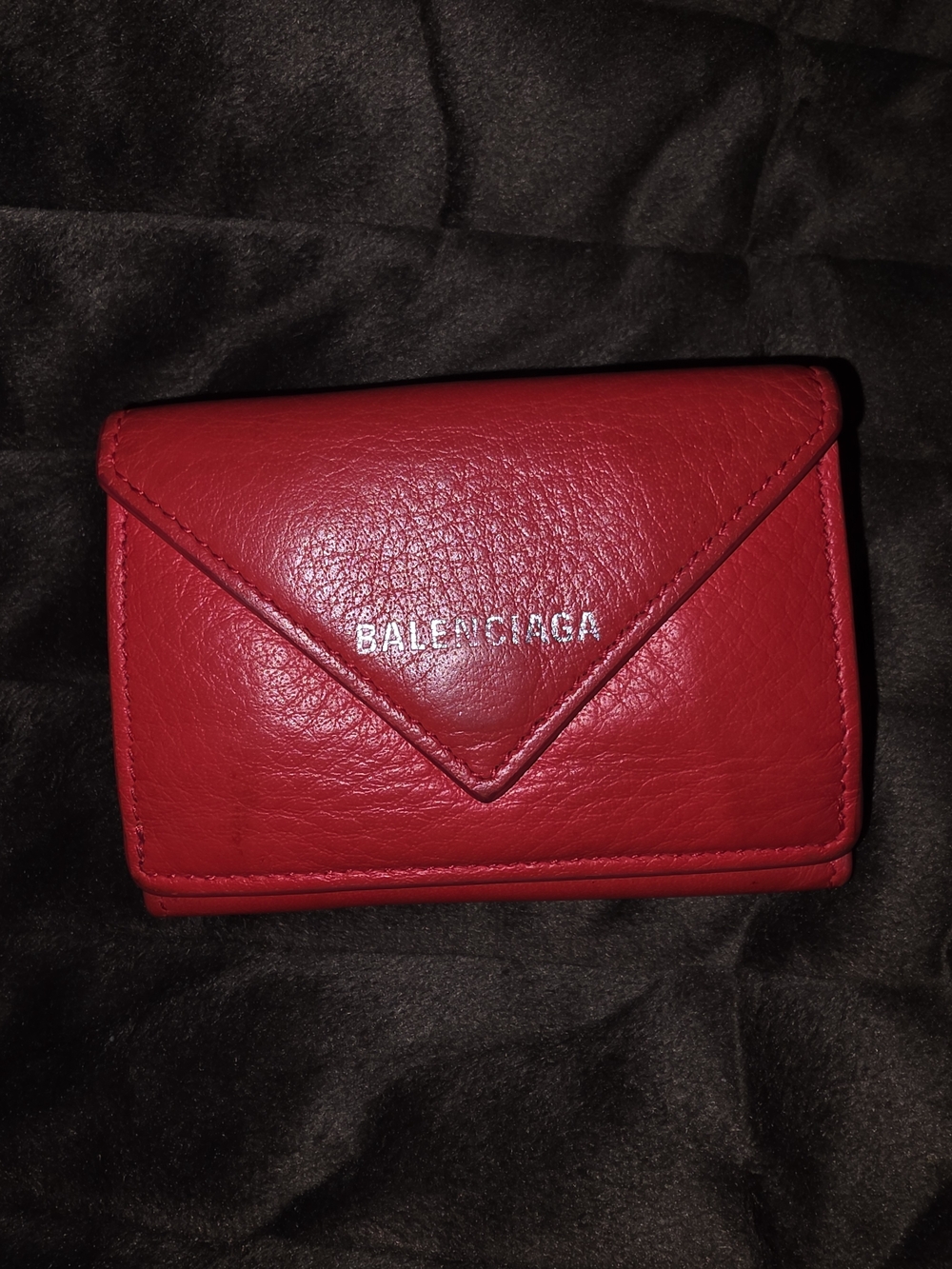 Balenciaga Red Leather Envelope Wallet